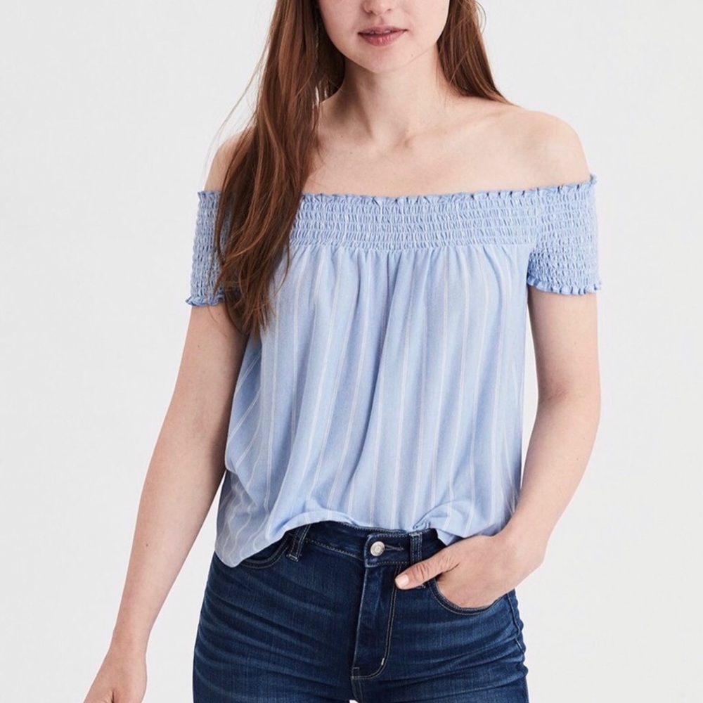 American Eagle Outfitters Striped Off the Shoulder